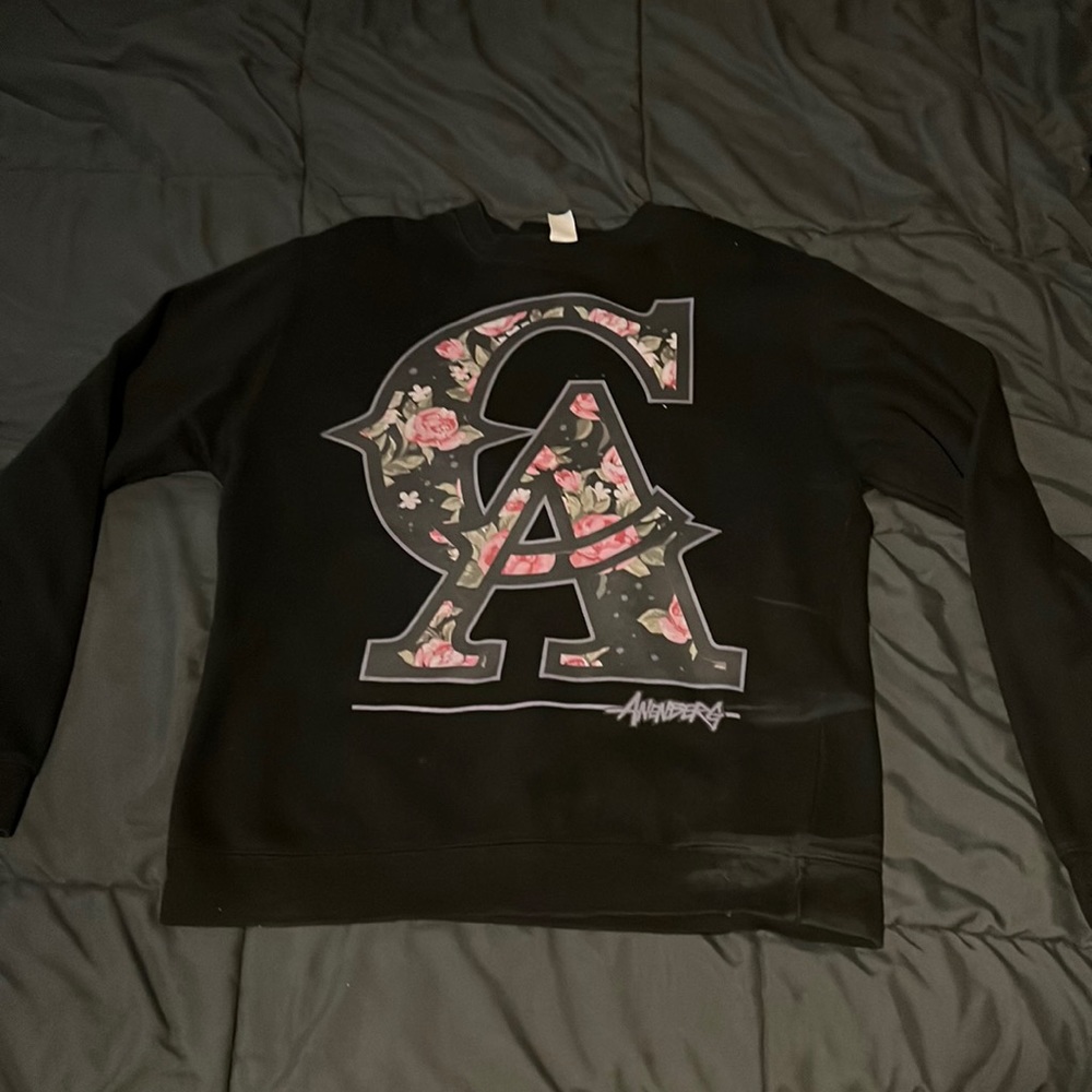 Anenberg The Ca Floral Crewneck Sweatshirt In Black Men Size Medium